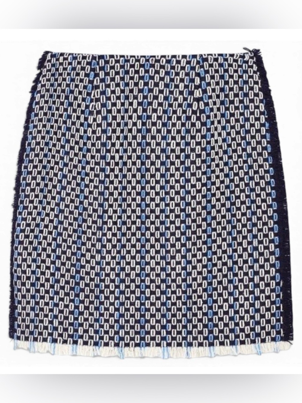 Lanvin Black Blue Vigin Wool Skirt